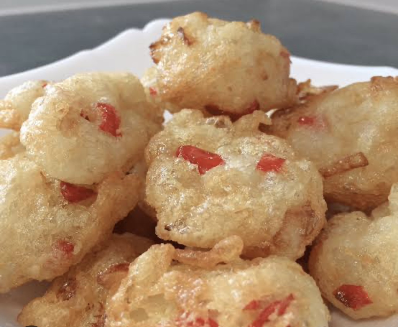 Yam Fritters (Yamarita) served with Tea