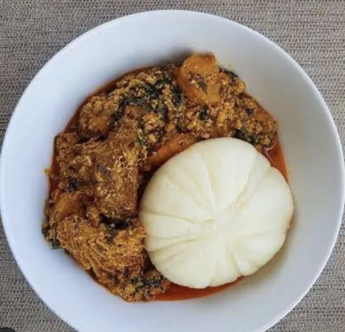 Pounded Yam With Eguisi