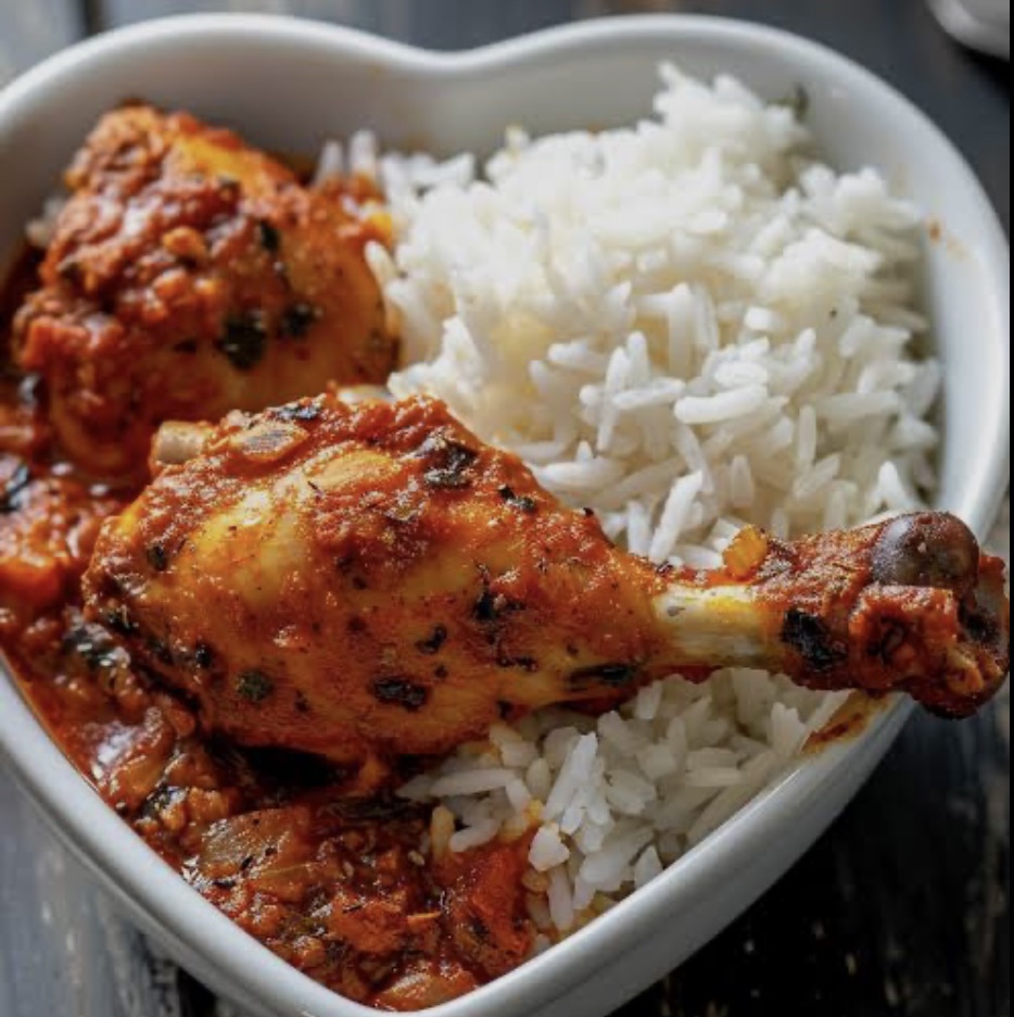 White Rice And Stew with Chicken