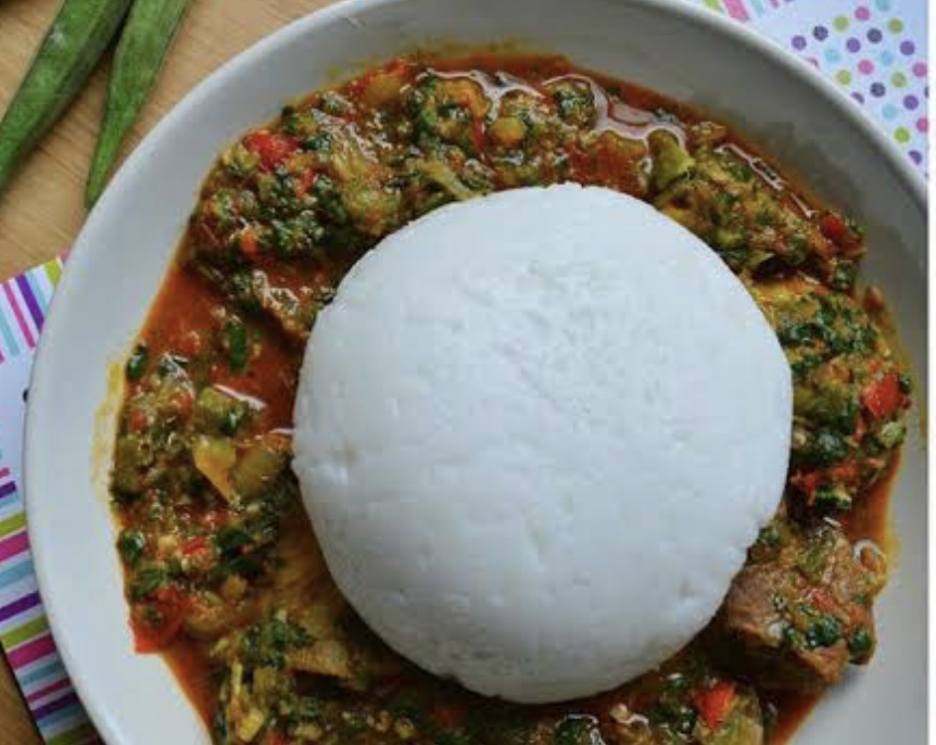 Pounded Yam and Okra