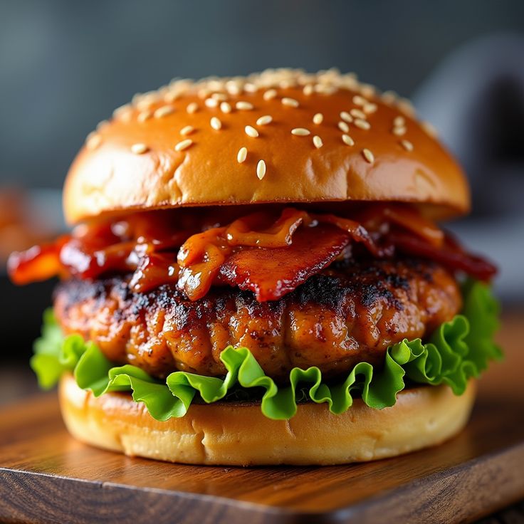 Chicken Burger with Sausage