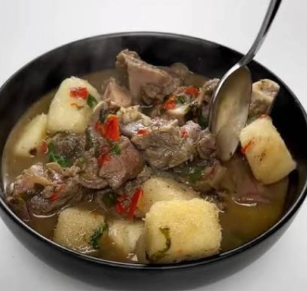 Yam & Goat meat pepper soup