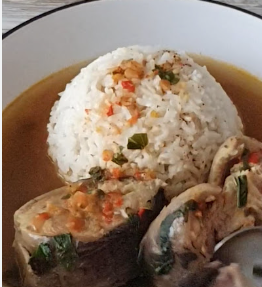 Catfish Peppersoup & whiterice