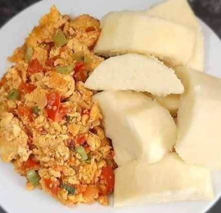 Boiled Yam with Egg Sauce