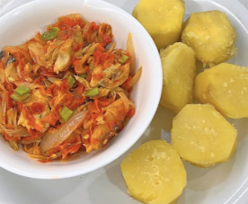 Boiled Sweet Potatoes with Fish Sauce