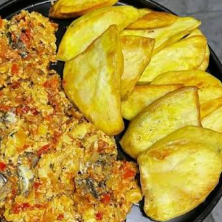 Fried Sweet Potatoes with Egg Sauce