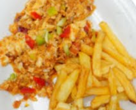 French Fries with Egg Sauce