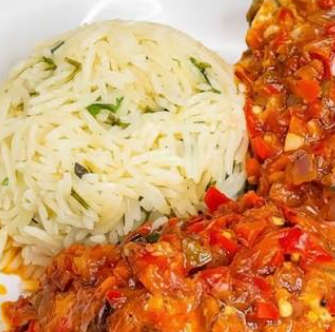 White rice with fish sauce