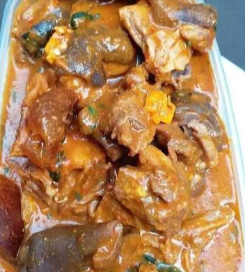 Ogbono Soup (2 goat meat, 2 beef, kpanla, ponmo, stockfish & dry fish)