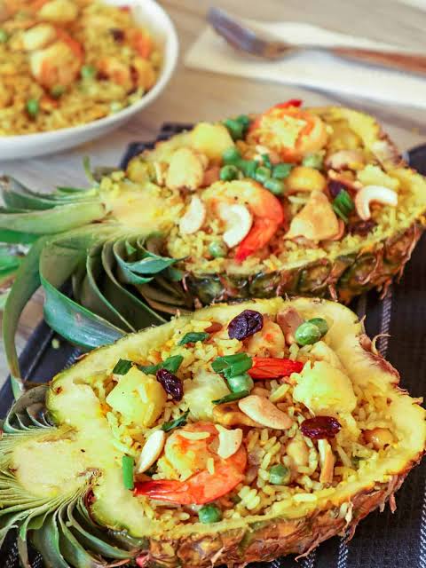 Rice In Pineapple Bed