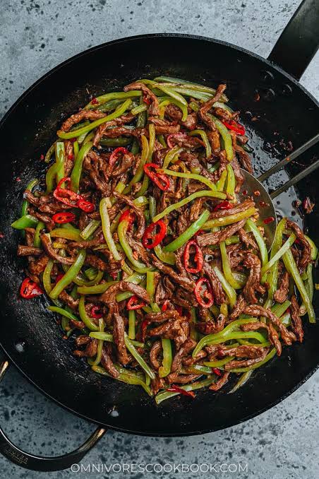 Shredded Beef In Green Pepper Sauce